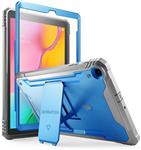 Galaxy Tab A 10.1 2019 Rugged Case with Kickstand, SM-T510/T515, Poetic Full Body Shockproof Cover, Built-in-Screen Protector, Revolution, for Samsung Galaxy Tab A Tablet 10.1 Inch (2019), Blue