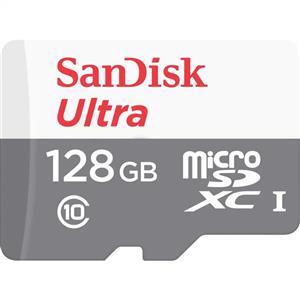 کارت حافظه microSDXC SanDisk Ultra ۱۲۸ گیگابایت با سرعت تا ۱۰۰ مگابیت بر ثانیه، UHS-I کلاس ۱۰ - مدل SDSQUNS-۱۲۸G-GN6MN