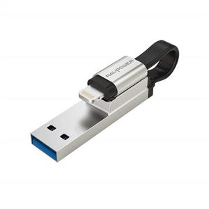 فلش مموری  iPhone Flash Drive 128GB MFi Certified USB 3.0, RAVPower iOS Flash Drive Photo Stick for iPhone iPad with Charging Support, Touch ID Encryption, Compatible iPhone X XR 6S 7 iPad Mac Windows