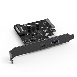 QICENT 2 Ports PCI Express Card with 1 USB3.1 and Type 10 Gbps 15 Pin Power Connector for Windows 7 8 8.1 Above Linux Kernal 