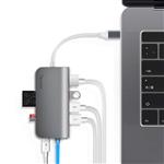 USB C Hub, Sinstar 8 in 1 Aluminum Multi Port Adapter Type C Combo Hub for MacBook Pro USB C Hub to HDMI Male (4K) Type-C Pass Through, Ethernet, SD/Micro Card Reader and 3 USB 3.0 Ports (Space Gray)