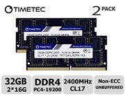 Timetec Hynix IC 32GB KIT (2x16GB) DDR4 2400MHz PC4-19200 Non ECC Unbuffered 1.2V CL17 2Rx8 Dual Rank 260 Pin SODIMM Laptop Notebook Computer Memory Ram Module Upgrade (32GB KIT (2x16GB))