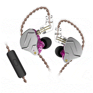 هندزفری دکولر مدل KZ ZSN Pro KZ ZSN Pro Earbuds New Yinyoo 1DD 1BA HiFi Monitor Earphones Noise Cancelling Wired Earbuds Balanced Armature Dynamic Driver Hybrid Headphones with Microphones(Purple mic)