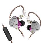 KZ ZSN Pro Earbuds New Yinyoo 1DD 1BA HiFi Monitor Earphones Noise Cancelling Wired Earbuds Balanced Armature Dynamic Driver Hybrid Headphones with Microphones(Purple mic)