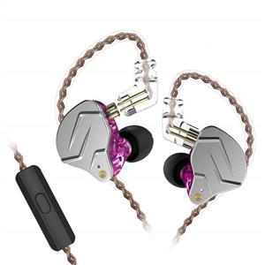 هندزفری دکولر مدل KZ ZSN Pro Earbuds New Yinyoo 1DD 1BA HiFi Monitor Earphones Noise Cancelling Wired Balanced Armature Dynamic Driver Hybrid Headphones with Microphones Purple 