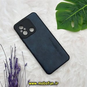 قاب گوشی Redmi 12C - Poco C55 - Redmi 11A شیائومی طرح ژله ای چرمی ساده ایکس لول X-LEVEL سرمه ای کد 43446