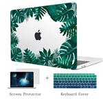 Two L Crystal Clear Hard Shell Cover and Keyboard Skin for New MacBook Pro 13 Touch Bar A1706 A1989 A2159 Tropical Leaf