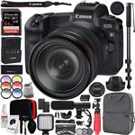 Canon EOS R Full-Frame Mirrorless Digital Camera (3075C012) with RF 24-105mm F4 L is USM Lens Kit Including Deco Gear Photo Video Pro Backpack Case 77mm Filter Set Microphone Monopod Bundle