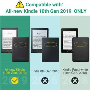 MoKo Case Fits All-New Kindle (10th Generation-2019 Release Only), Thinnest Protective Shell Cover with Auto Wake/Sleep, Will Not Fit Paperwhite 2018 Denim Yellow 