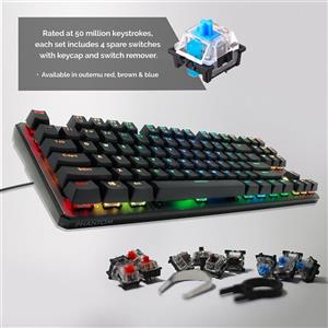 صفحه کلید مکانیکی کلید TECWARE Phantom 87، LED RGB، سوئیچ قرمز Outemu Tecware Phantom 87 Key Mechanical Keyboard, RGB led, Outemu RED Switch