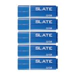 Patriot Memory Slate 32GB USB 3.0 Flash Drive, 5 Pack, Blue (PSF32GLSS3USB5P)