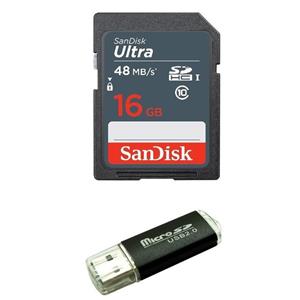 Sandisk 16GB SD SDHC Flash Memory Card works with NINTENDO 3DS N3DS DS DSI Wii Media Kit Nikon SLR Coolpix Camera Kodak Easyshare Canon Powershot EOS TF USB Reader 