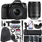 Canon EOS 80D DSLR Camera w/Canon EF-S 18-135mm f/3.5-5.6 is USM Lens + Battery Grip & Exclusive Accessory Bundle