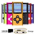 G.G.Martinsen Orange Versatile MP3/MP4 Player with a 16GB Micro SD Card, Support Photo Viewer, Mini USB Port 1.8 LCD, Digital MP3 Player, MP4 Player, Video/Media/Music Player