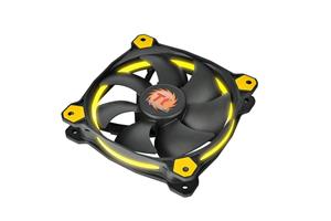 Thermaltake Riing 14 High Static Pressure 140mm Circular LED Case Radiator Cooling Fan CL F039 PL14YL A Yellow 