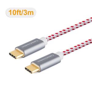 Type USB C-C Cable, CableCreation 10ft Braided USB 2.0 Type C (USB-C) to Type C Data Charging Cable(3A), Compatible MacBook(Pro), Galaxy S10/S9, Pixel 3XL/3, Nexus 5X/ 6P, etc (Red) 