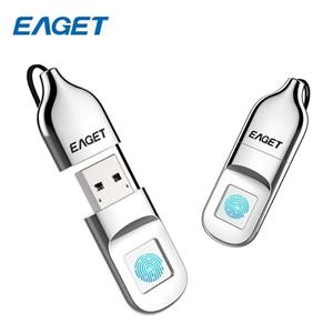 Eaget FU5 Fingerprint Encryption USB Flash Drive Disk Data Security Protection Identification Business Office Metal Silver 64GB 