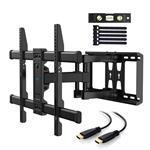 PERLESMITH TV Wall Mount Bracket Full Motion Dual Articulating Arm for Most 37-70 Inch LED, LCD, OLED, Flat Screen, Plasma TVs up to 132lbs VESA 600×400 with Tilt, Swivel and Rotation PSLFK1 