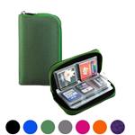 Memory Card Carrying Case - Suitable for SDHC and SD Cards, Mixtecc 8 Pages and 22 Slots Memory Card Holder Bag Wallet Bag for Media Storage Organization (Green)