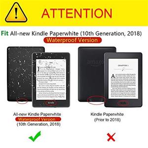 Kindle Paperwhite Case 2018 with [Stylus Pen], Dteck Ultra Slim Light PU Leather Case Pretty Cute Flip Folio Cover for All-New Kindle Paperwhite 10th Generation 2018 Release-White Flower 