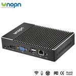 Mini PC Fanless Industrial Office Personal Small Desktop Computer with Aluminum Case, AMD A6-1450 Quad Core, HD-MI and VGA Ports WiFi 1000Mbps LAN, 2GB RAM 32GB SSD, Support Linux Windows 7/8/10 