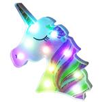 Remote 3D Colorful Flower Unicorn Night Lights – Color Changeable Light Up Marquee Unicorn Signs – LED Rainbow Themed Lamp Home Wall Decor – Toys for Girls Living Room Dorm (RC White - Golden Horn)