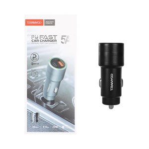 شارژر فندکی 20W فست و PD دو پورت TRANYOO ترانیو مدل C9 مشکی کد 46278
