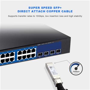 10G SFP+ DAC Cable - 10GBASE-CU Passive Direct Attach Copper Twinax SFP Cable for Cisco SFP-H10GB-CU2.5M, Ubiquiti, D-Link, Supermicro, Netgear, Mikrotik, ZTE Devices, 2.5m 