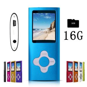 G.G.Martinsen Azure Stylish MP3 MP4 Player with a 16GB Micro SD Card Support Photo Viewer Mini USB Port 1.8 LCD Digital Music Media 