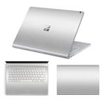 Masino 3 in 1 Body Protector Sticker Full Protective Decal Cover Skin for 15” 15 Inch Microsoft Surface Book 2 (2017 Released) (for 15" Surface Book 2, A- Wire Drawing Silver)