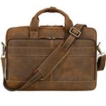 Jack&Chris Men's Genuine Leather Briefcase Messenger Bag Attache Case 14" Laptop, MB005B