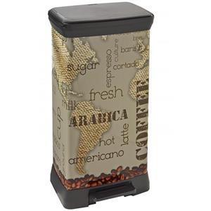 سطل زباله کرور مدل Deco Bin Coffee حجم 50 لیتر Curver Deco Bin Coffee 50 Litre