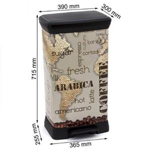 سطل زباله کرور مدل Deco Bin Coffee حجم 50 لیتر Curver Deco Bin Coffee 50 Litre