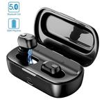 True Wireless Earbuds, GUSGU Bluetooth 5.0 with Charging Case 120H Playtime Stereo Mic Waterproof in Ear Cordless for Running (2200mAh) 