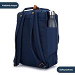 SEVENTEEN LONDON - Marylebone Classic Unisex Waterproof Backpack for College School Travel Luggage Bag - 13" Padded Laptop Sleeve (Navy, Standard)