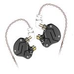 KZ ZSN Earphone in Ears Monitor with 1BA and 1DD, KZ High Fidelity in Ear Headphone Earbuds with 0.75mm 2 pin Cable, 1 Dynamic and 1 Balanced Armature Driver KZ Headphone (Black, NO Mic)