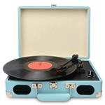 DIGITNOW Vintage Turntable,3 Speed Vinyl Record Player-Suitcase/Briefcase Style with Built-in Stereo Speakers, Supports USB/RCA Output/Headphone Jack / MP3 / Mobile Phones Music Playback (Blue)