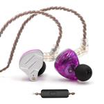 KZ ZSN Pro In-Ear Monitors 1BA and 1DD Dual Driver IEM Hybrid In-Ear Earphone With Detachable Cable using 2Pin 0.75mm Connector and 3.5mm Jack (With MIC, Purple)