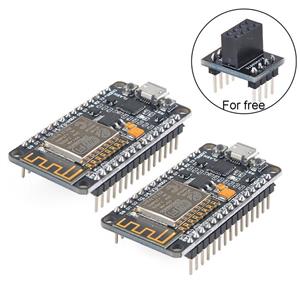 MakerFocus 2pcs ESP8266 NodeMCU LUA CP2102 ESP-12E Internet WiFi Development Board Serial Wireless Module Internet for Arduino IDE/Micropython with Free Adapter Board for ESP8266 ESP-01 and nRF24L01+ 