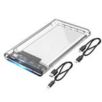 ORICO 2.5inch SATA to Gen2 USB3.1 Type-C Transparent External Hard Drive Enclosure, III for HDD/SSD Support UASP Max 4TB and Linux, Mac, Windows 