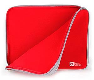 DURAGADGET Red Travel Laptop Sleeve Case Water Resistant & Shock Absorbent Neoprene with Dual Zips Compatible with The MSI GE62 6QC | 6QD | 6QE | 6QF| 6QL Apache Pro Laptops 