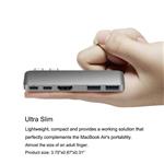 Purgo USB C Hub Adapter Dongle for MacBook Air 2018/2019, MacBook Pro 2019/2018-2016, Ultra Slim Type C Hub with 4K HDMI, 100W Power Delivery, 40Gbps Thunderbolt 3 5K@60Hz and 2xUSB 3.0 (Space Grey)