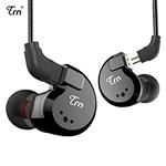 TRN V80 HiFi Earphone 2 Dynamic & 2 Balanced Armature Driver Stereo Bass IEM, Metal in Ear Headphone, Stage/Studio in Ear Monitor with Detachable 2 Pin Cable (Black No Mic)