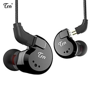 TRN V80 HiFi Earphone 2 Dynamic Balanced Armature Driver Stereo Bass IEM, Metal in Ear Headphone, Stage/Studio Monitor with Detachable Pin Cable (Black No Mic) 