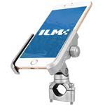 ILM Bike Motorcycle Phone Mount Aluminum Bicycle Cell Phone Holder Accessories Fits iPhone X Xs, 7 | 7 Plus, 8 | 8 Plus, iPhone 6s | 6s Plus, Galaxy S7, S6, S5, Holds Phones Up to 3.7" Wide (Silver)