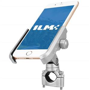 ILM Bike Motorcycle Phone Mount Aluminum Bicycle Cell Holder Accessories Fits iPhone X Xs, 7 Plus, 8 6s Galaxy S7, S6, S5, Holds Phones Up to 3.7" Wide (Silver) 