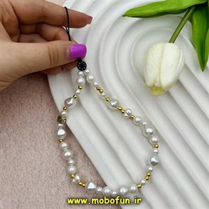بند آویز دستی موبایل طرح لاکچری مرواریدی لوکس کد 65752