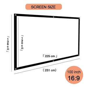 Touyinger 100 Inch 16 9 Simple Portable Indoor Outdoor Projector Screen For Home Theater Travel Front Rear Projection Night 