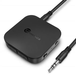 TaoTronics Bluetooth 5.0 Transmitter/Receiver, Wireless 3.5mm Audio Adapter (aptX Low Latency, Pair 2 at Once, for TV/Car Sound System, Volume Control)