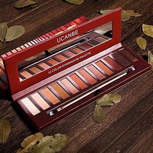 Ucanbe Nude Red Eyeshadow Palette Glitter Matte Metallic Pigmented Eye Shadow Warm Shimmer Waterproof long last Makeup Pallet